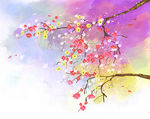 浪漫唯美桃花背景底纹