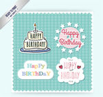 清新生日标签矢量素材