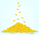 积攒成堆的金币矢量素材