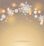金色光效与雪花背景矢量素材