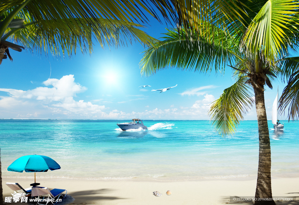 夏日海滩背景