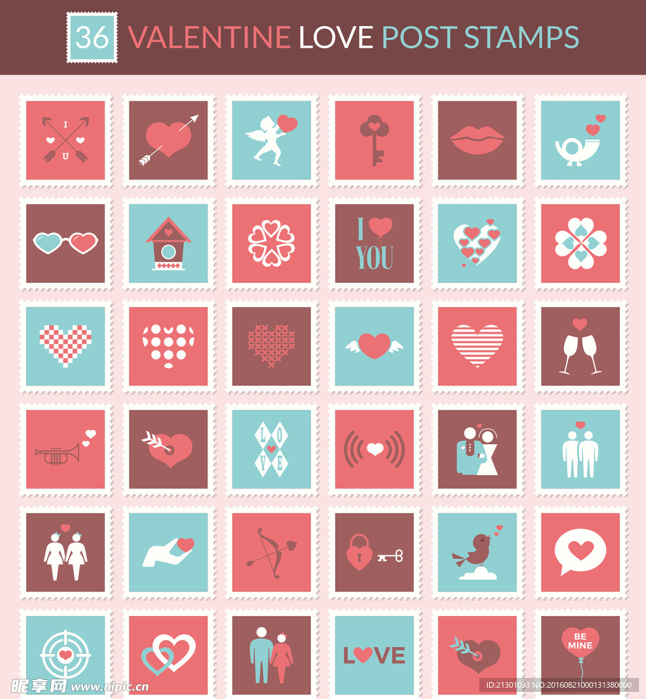 情人节邮票图标