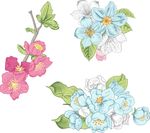 粉色花朵 蓝色花朵