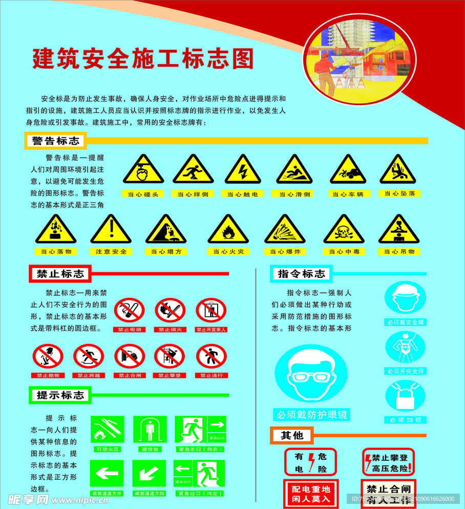 建筑安全施工标志图