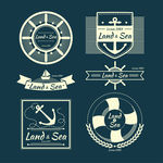 手绘帆船徽章