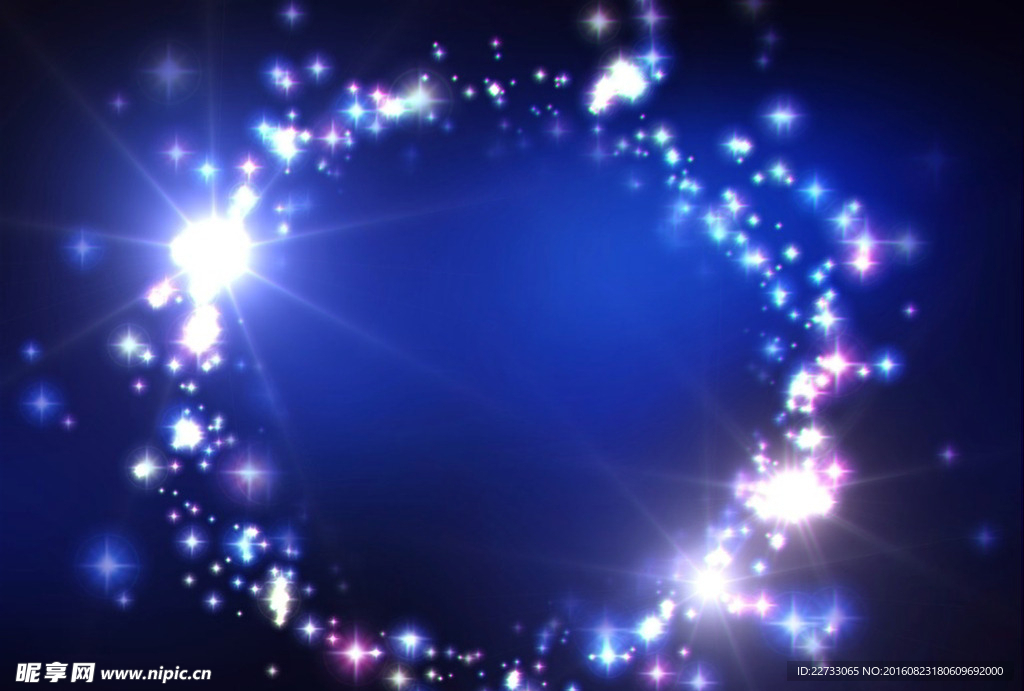 蓝色炫光星光背景