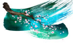 泼墨桃花背景底纹