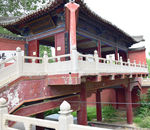 桥上的古建筑摄影