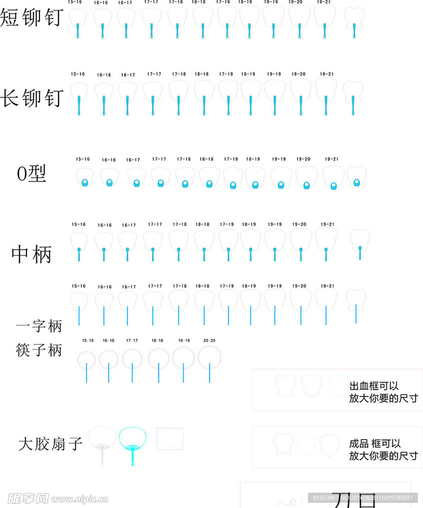 扇子刀版线