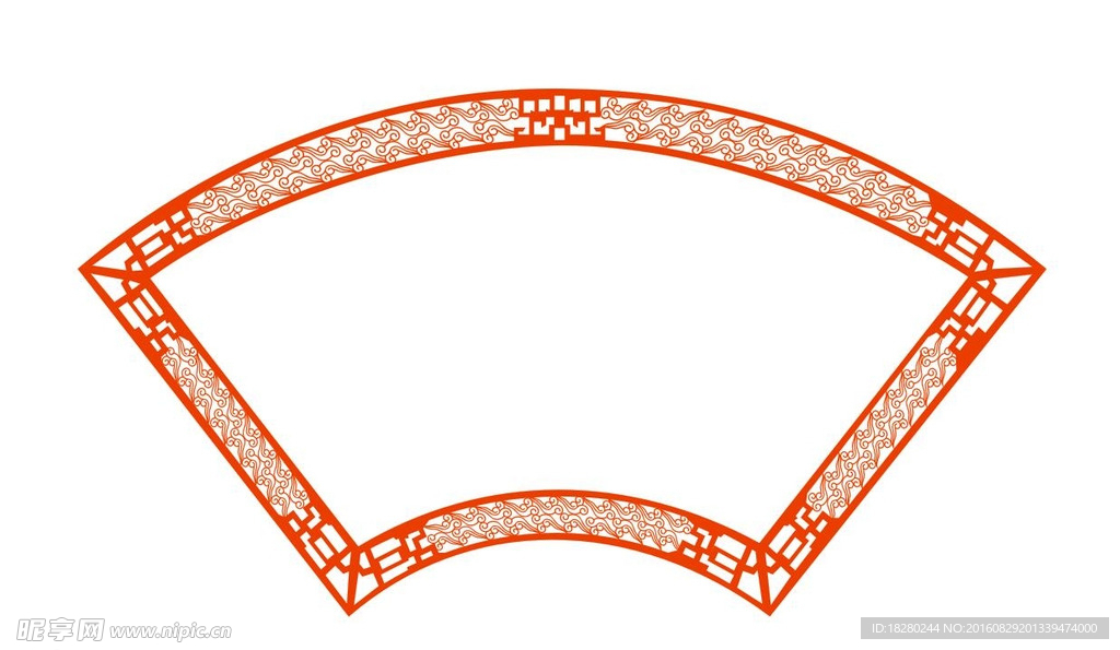 扇形窗框造型祥云