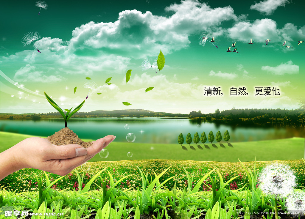 绿色梦幻生态背景