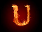 字母u 火焰 效果 创意 组合