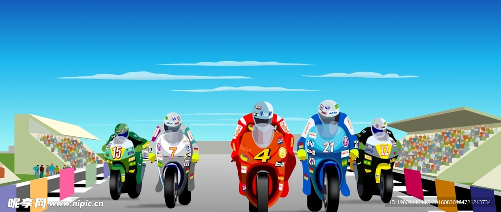 创意广告摩托车比赛flash动