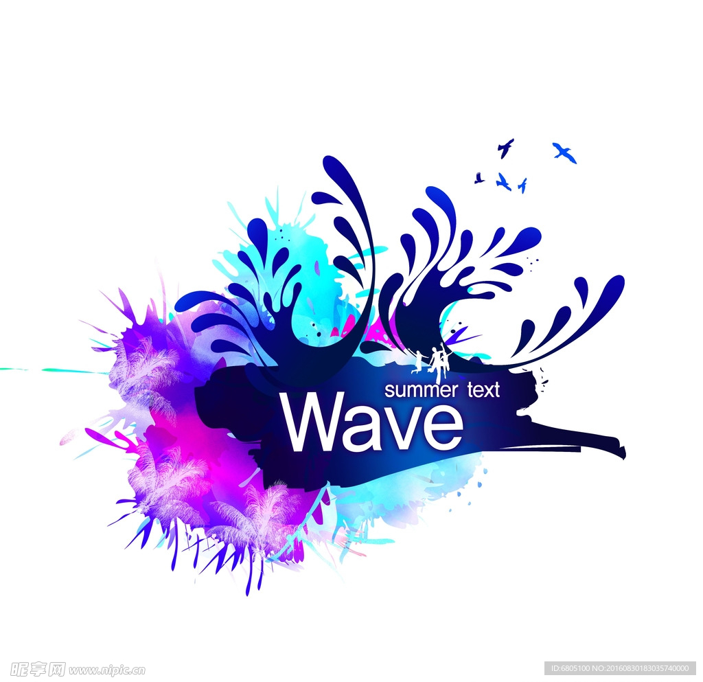 水彩梦幻标题背景