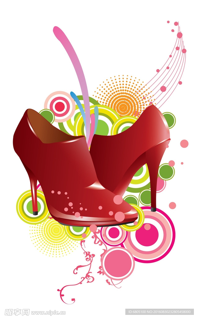 时尚花纹女士鞋背景