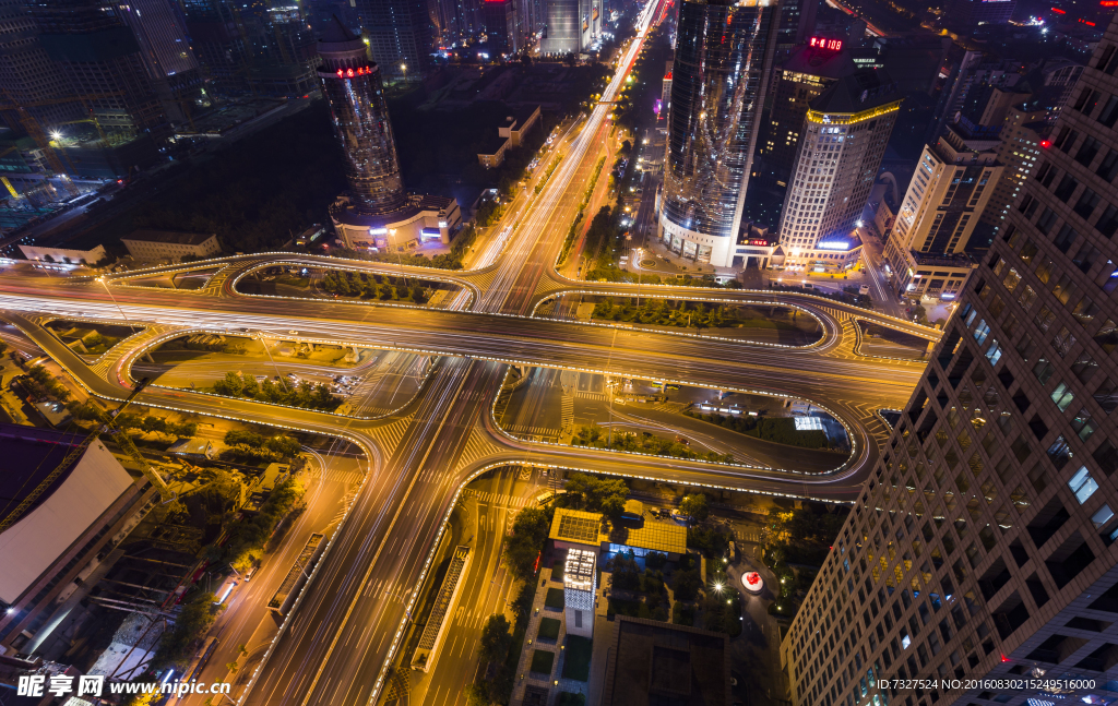 北京夜景CBD国贸桥