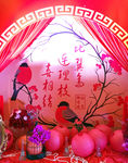 中式婚礼展示区细节