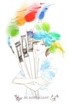 水彩梦幻美女背景