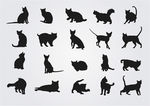 黑色猫咪剪影矢量素材