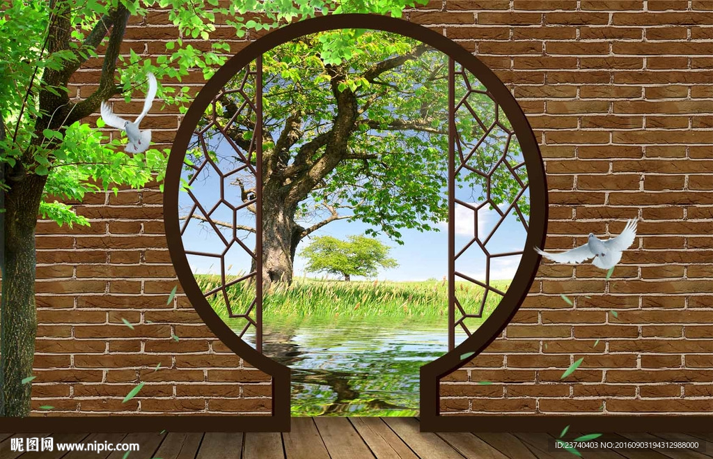 3d背景墙 风景画