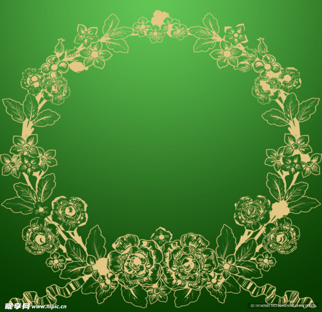 绿色森系婚礼logo背景底纹