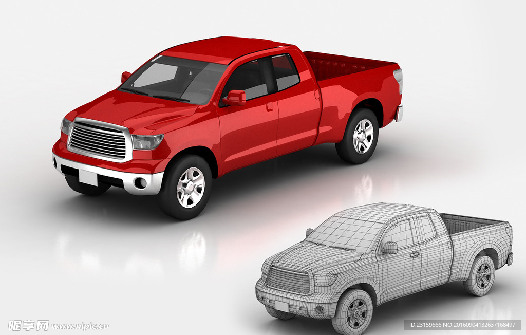 皮卡汽车3D模型