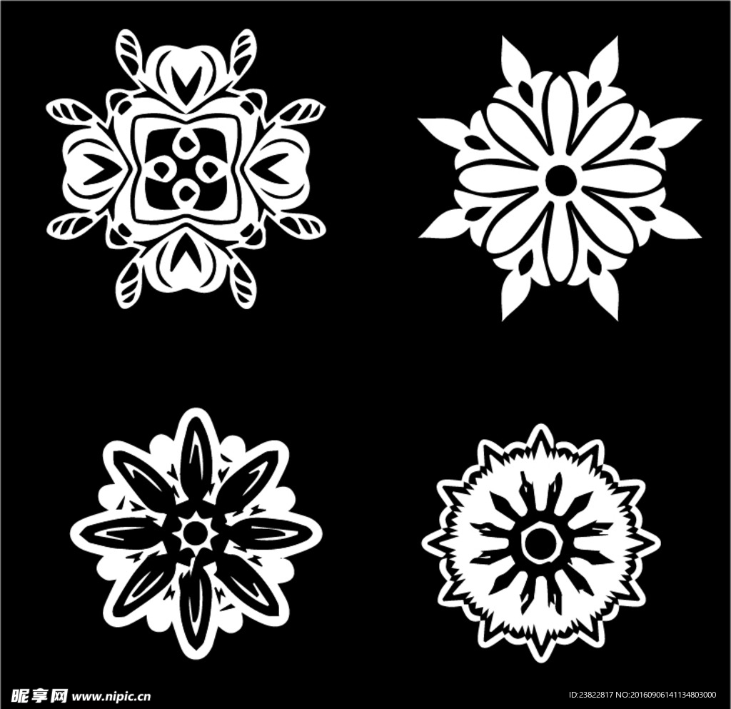 矢量窗花雕花设计