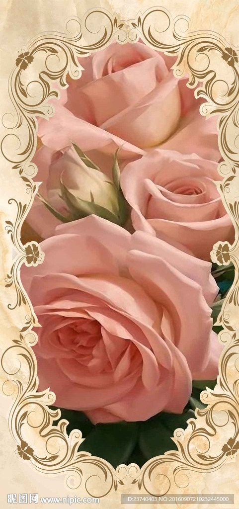 玄关花朵背景墙