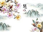 彩雕玉兰花