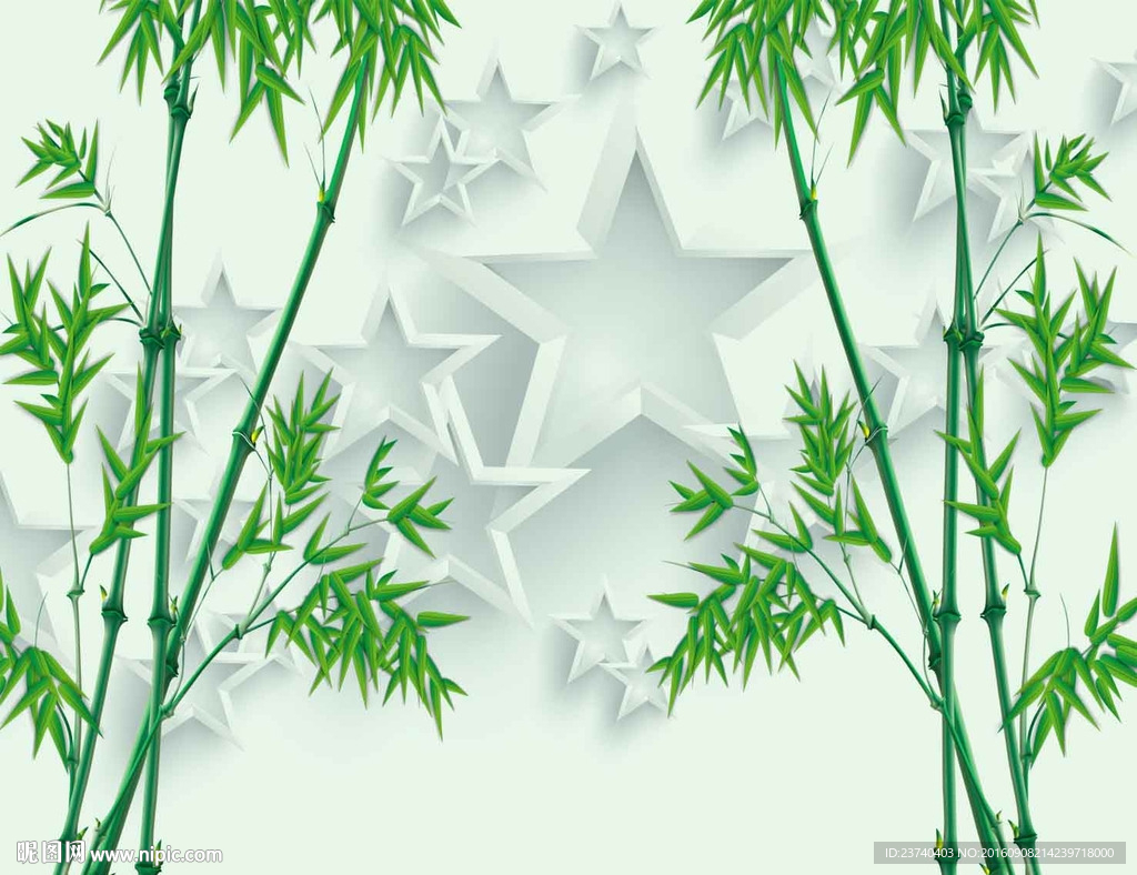 3d竹子背景墙