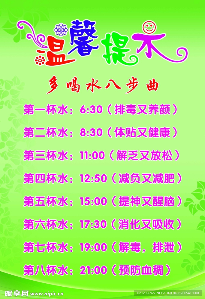 喝水八步曲
