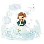 矢量卡通画 水泡幼苗 小女孩