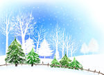 唯美雪景梦幻背景底纹