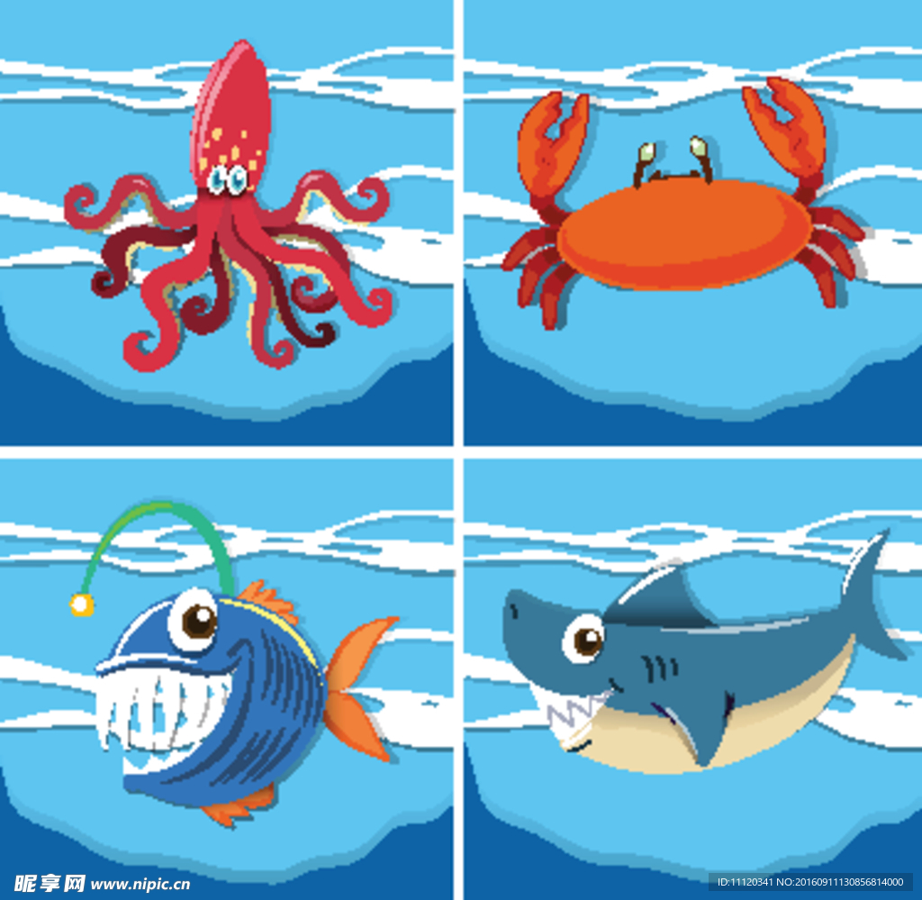 卡通海洋生物矢量素材