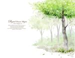 卡通唯美松树背景底纹