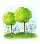 卡通梦幻大树背景底纹