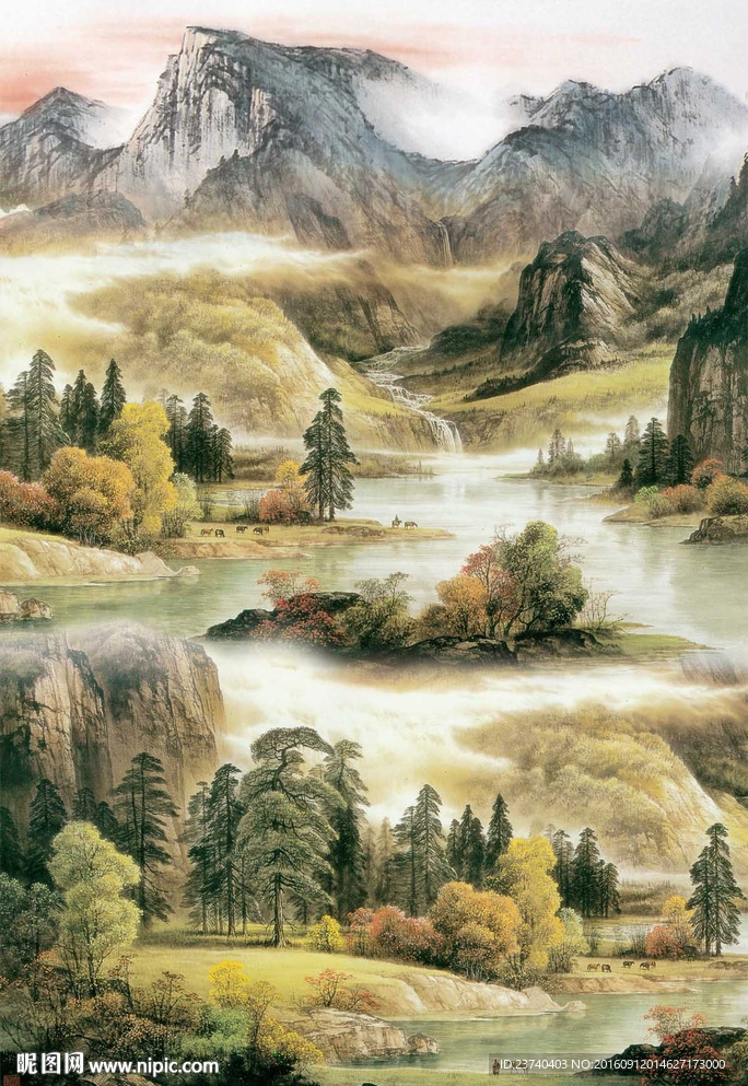 国画玄关背景墙