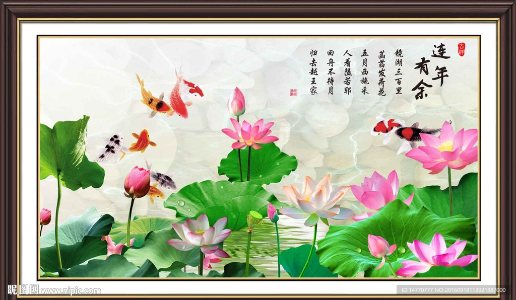 荷花鲤鱼图