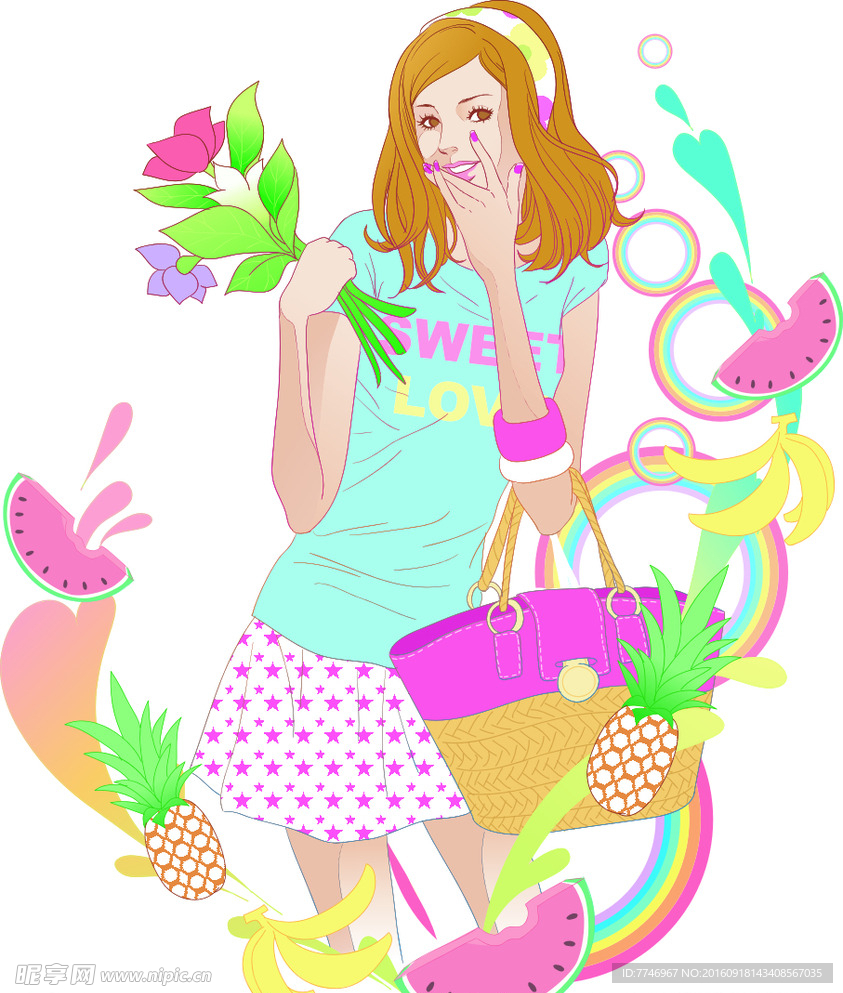 甜美公主插画