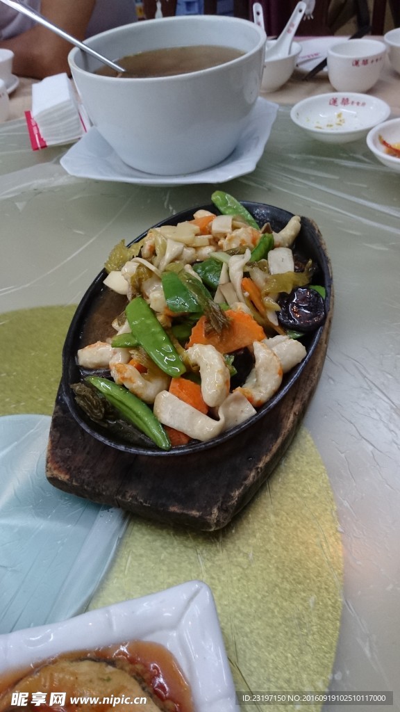 素菜铁板虾