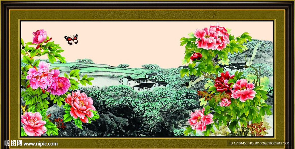 国画牡丹