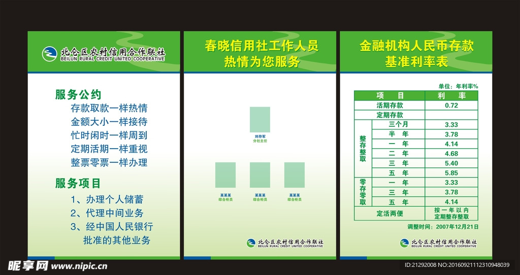 信用社展板