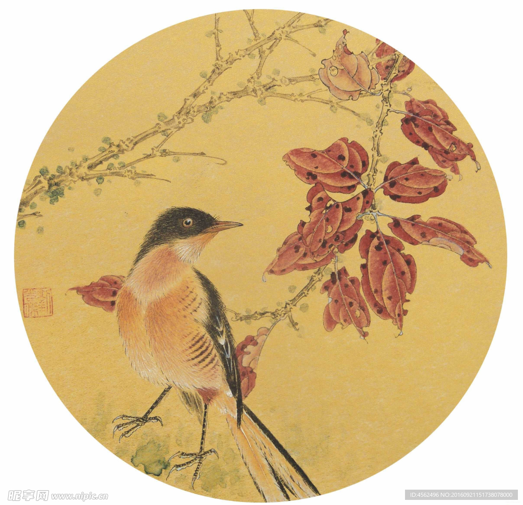 花鸟扇面