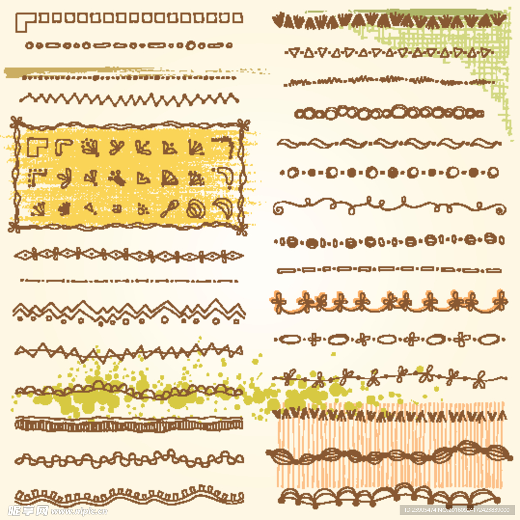 边角花纹矢量素材