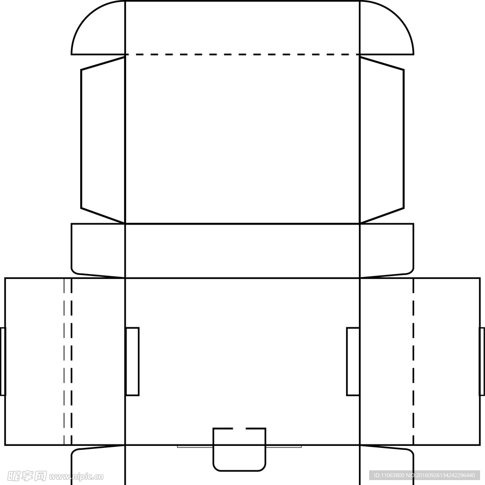 包装盒线图