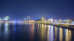 繁华都市江水夜景