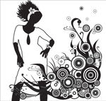 矢量欧美元素创意 人物造型图案
