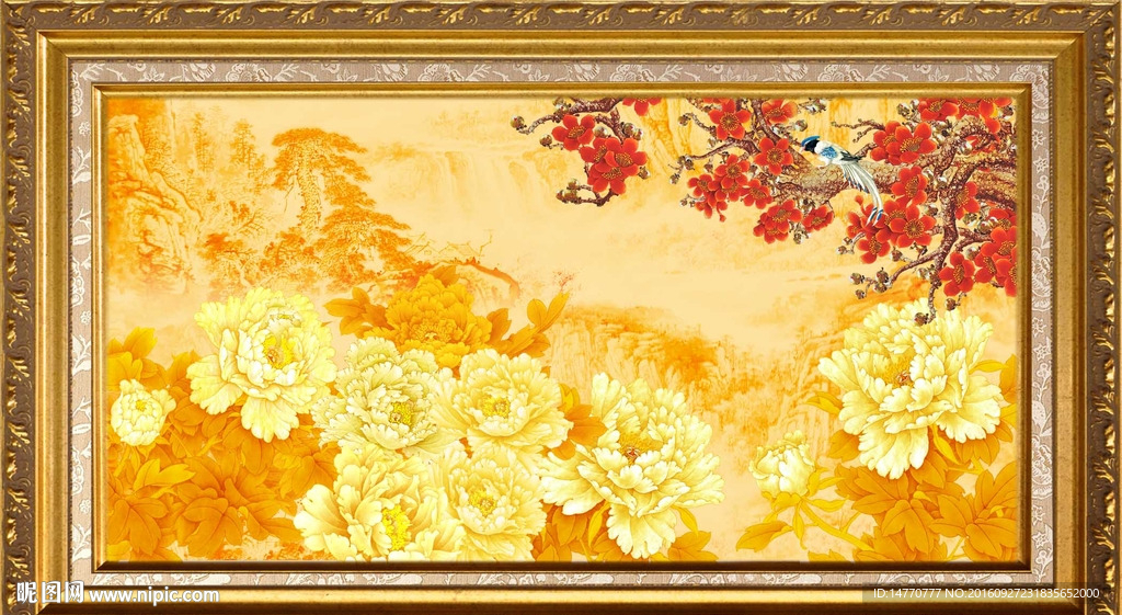 金色牡丹