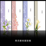 精美炫彩花儿展架背景素材设计