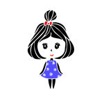 矢量可爱卡通小女孩